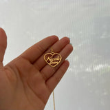 Double Name Heart Necklace, Personalized Two Names, Customize Heart