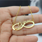 Custom Double Name Infinity Necklace Personalized Stainless Steel Pendant