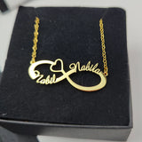 Custom Double Name Infinity Necklace Personalized Stainless Steel Pendant
