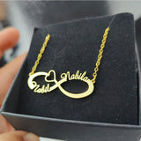 Custom Double Name Infinity Necklace Personalized Stainless Steel Pendant