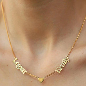 Double Name Necklace Clavicle Chain Couples Personalized Name Necklace