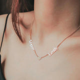 Double Name Necklace Clavicle Chain Couples Personalized Name Necklace