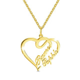 Personalized Double Name Necklace Heart Stainless Steel Choker