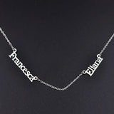 Double Name Necklaces For Women Personalized Chian Choker Necklace BFF