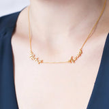 Double Name Necklaces For Women Personalized Chian Choker Necklace BFF