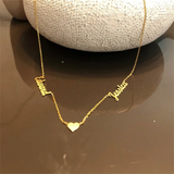 Double Name Necklace Stainless Steel Personalized Letter Pendant