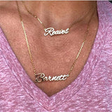 Double Name Pendant Necklace Personalized 18K Plated Choker Necklace