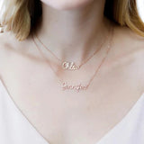Double Name Personalized Necklace Two Layers Nameplate Pendant Jewelry