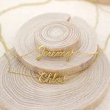 Double Name Personalized Necklace Two Layers Nameplate Pendant Jewelry