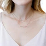 Double Name Personalized Necklace Two Layers Nameplate Pendant Jewelry