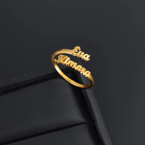 Custom Double Name Ring For Men Women Family Ring Personalized Jewelry