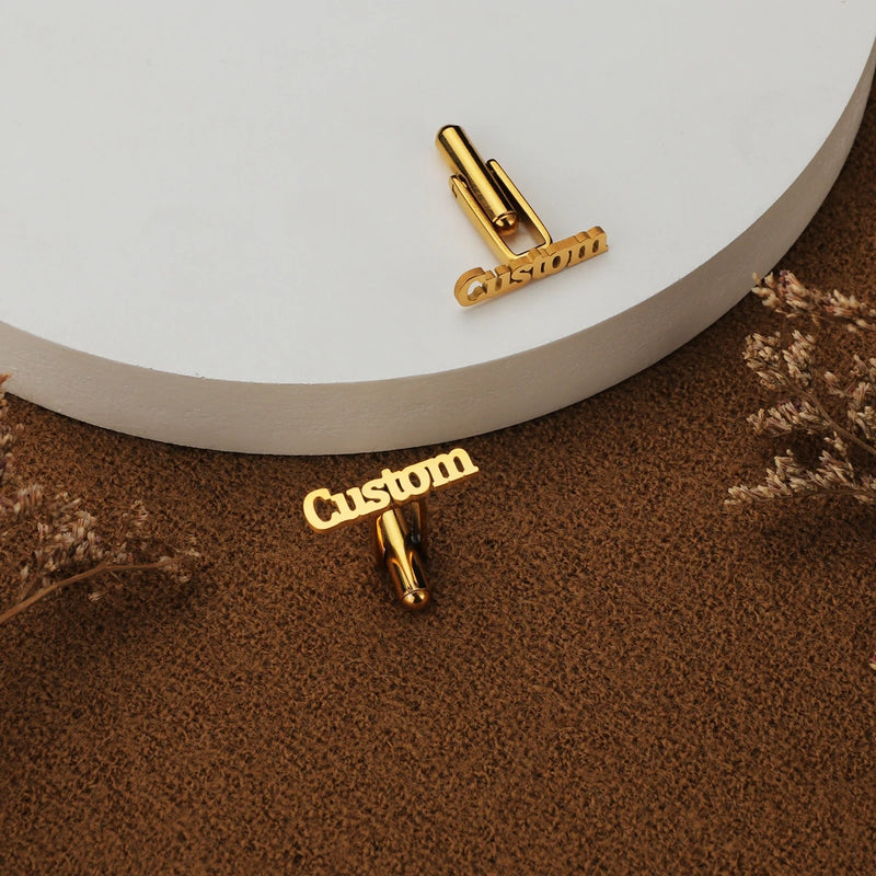Personalized Double Names Cufflinks Letter Numbers Cufflink for Men