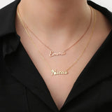 Double Names Necklace Stainless Steel Nameplate Pendant Chain Personalized
