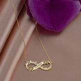 Personalized Double Names Necklace with Butterfly Engraved Date Pendant