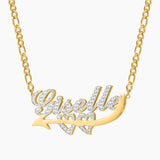 Double Plated Cupid's Love Name Necklace For Women Stainless Steel Name Pendant