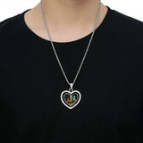 Double Side Rotating Heart Necklace Personalized Family Memory Jewelry