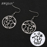 Personalized Stainless Steel Graffiti Earring - Your Logo - Women Charm Bridesma