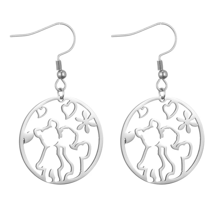 Personalized Stainless Steel Graffiti Earring - Your Logo - Women Charm Bridesma