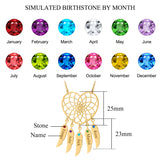 Personalized Dream Catcher Name Necklace with Birthstone Pendant