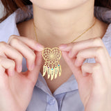 Personalized Dream Catcher Name Necklace with Birthstone Pendant
