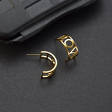 Personalized Stainless Steel Hollow Out Letters Earrings