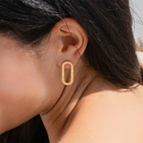 Geometric Engraved Name Text Ear Studs Silver Earrings