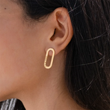 Geometric Engraved Name Text Ear Studs Silver Earrings