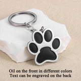 Personalised Enamel Paw Print Keychain Colorful Animal Claw Foot Keyring