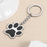 Personalised Enamel Paw Print Keychain Colorful Animal Claw Foot Keyring