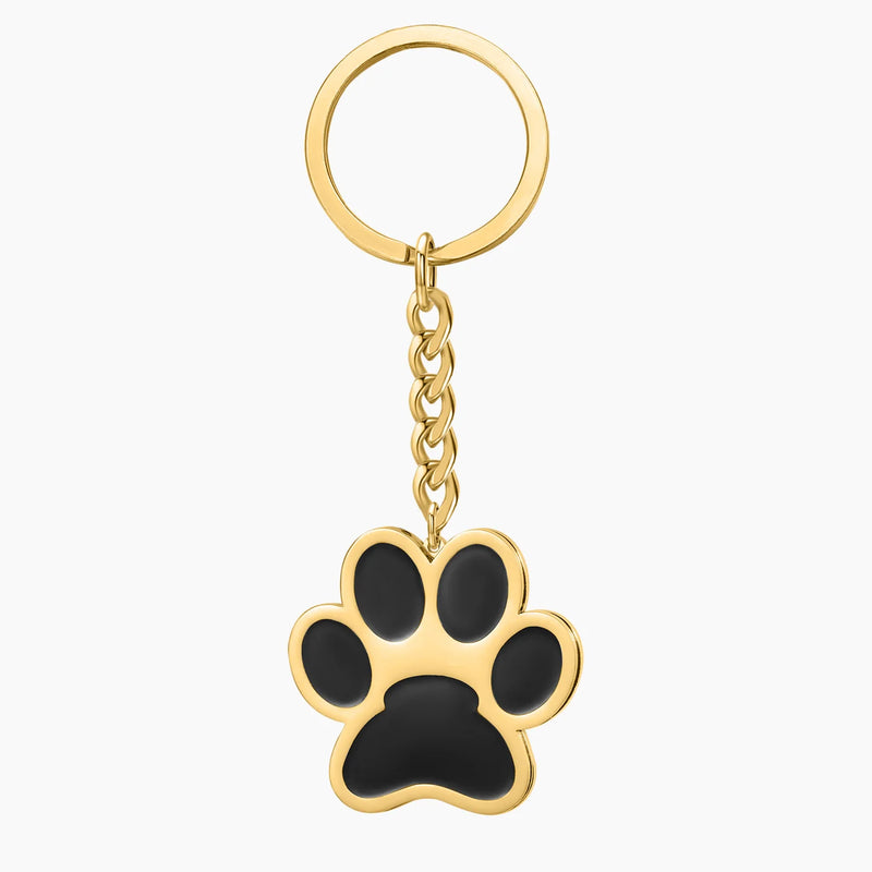 Personalised Enamel Paw Print Keychain Colorful Animal Claw Foot Keyring