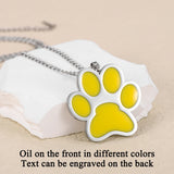Personalised Enamel Paw Print Necklace with Engraving