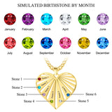 Personalized Heart Name Necklace with Birthstones - Stainless Steel Jewelry