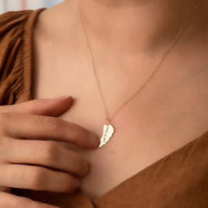Personalized Angel Wing Name Necklace, Stainless Steel Memorial Jewelry
