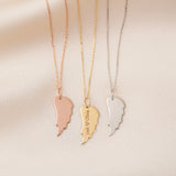Personalized Angel Wing Name Necklace, Stainless Steel Memorial Jewelry