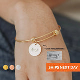 Personalized Handwriting Bangle Bracelet Fingerprint Jewelry Gift