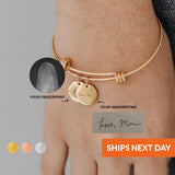 Personalized Handwriting Bangle Bracelet Fingerprint Jewelry Gift