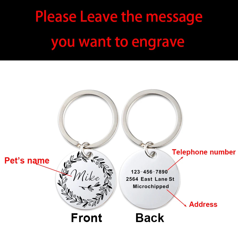 Engraved Personalized Metal Pet Tag