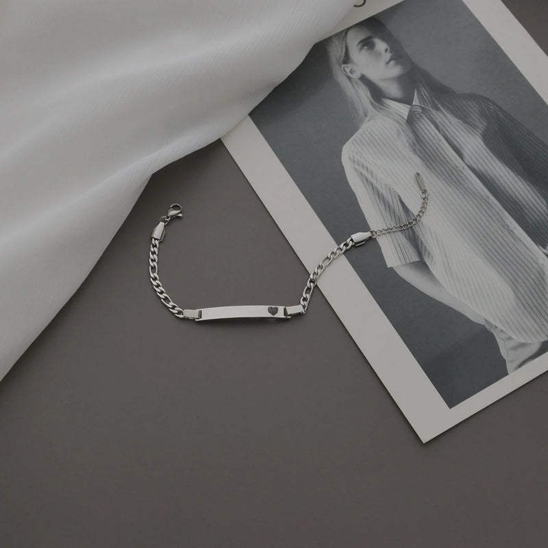 Engraved Steel Name Bracelet for Children Hand Chain