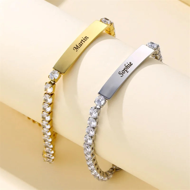 Personalized Zircon Bracelets for Couple
