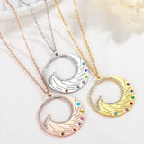 Personalized Name Pendant with Birthstone & Family Chain - Stainless Steel