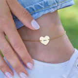 Stainless Steel Heart Pendant Anklet for Women Personalized Foot Chain