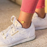 Stainless Steel Heart Pendant Anklet for Women Personalized Foot Chain