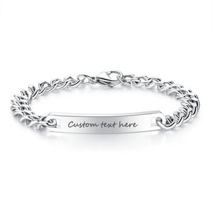 Engrave Stamp Bracelet LOVE Beauties Jewelry Wheat Chain Stainless Steel