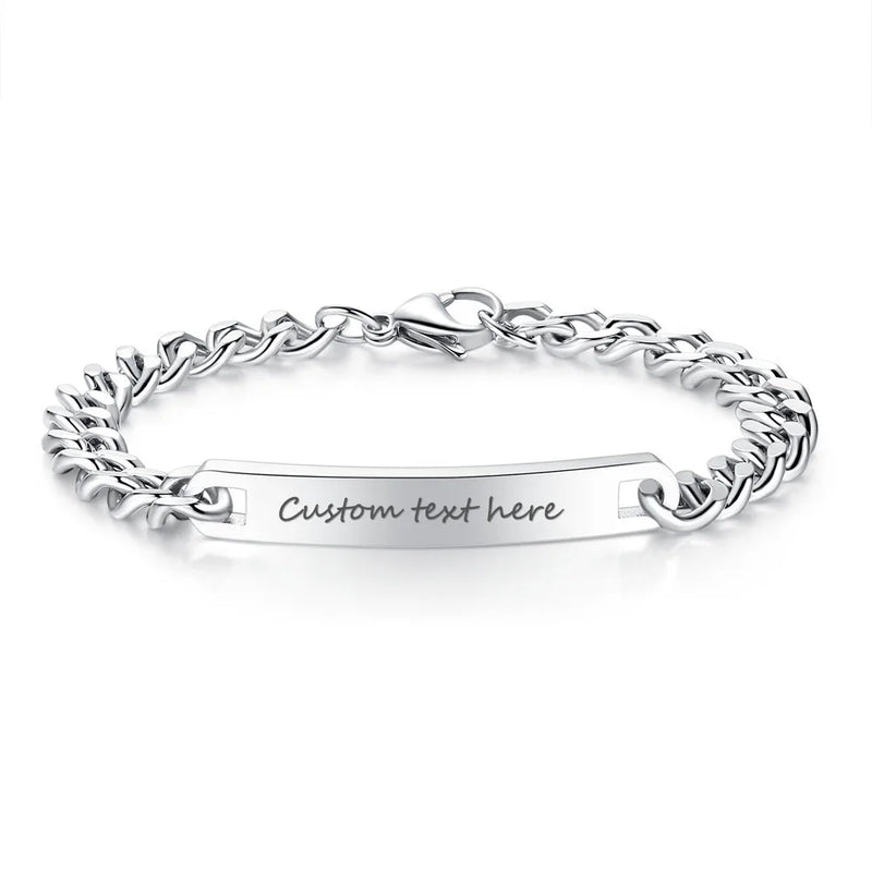 Engrave Stamp Bracelet LOVE Beauties Jewelry Wheat Chain Stainless Steel