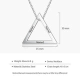 Personalised Triangle Pendant Stainless Steel Men Women Necklace