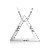 Personalised Triangle Pendant Stainless Steel Men Women Necklace