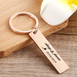 Engraved Anniversary Date Keychain Forever Gift Personalized Couple Key Chain