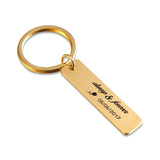 Engraved Anniversary Date Keychain Forever Gift Personalized Couple Key Chain