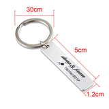Engraved Anniversary Date Keychain Forever Gift Personalized Couple Key Chain