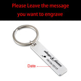 Engraved Anniversary Date Keychain Forever Gift Personalized Couple Key Chain